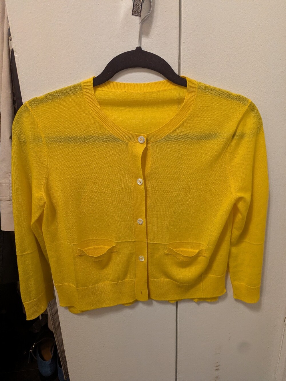 Prada Yellow Button-Front Women's Cardigan Sweater
